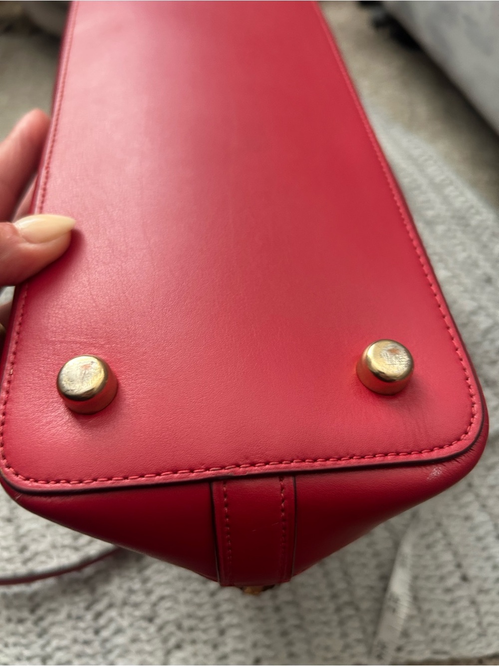 COACH Brown Signature Sierra Dome Satchel with Red Trim F27584 - Picture 5 of 11